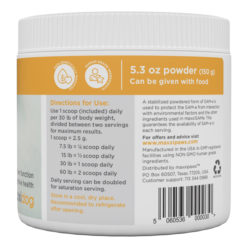 maxxiSAMe for dogs Germany Frence Spain and Italy