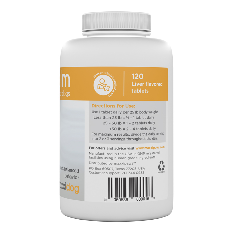 maxxicalm palatable calming tablets for dogs